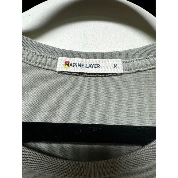 MARINE LAYER Signature Crew Tee Light Olive Green, Sz M - Picture 5 of 8
